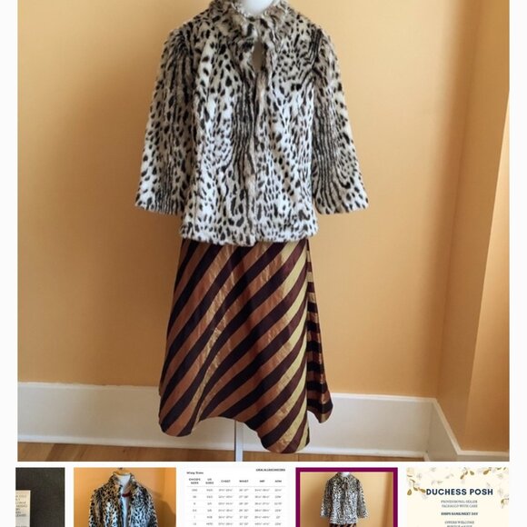 CHICO'S Leopard Faux Fur Cropped Jacket Size L - Picture 11 of 12